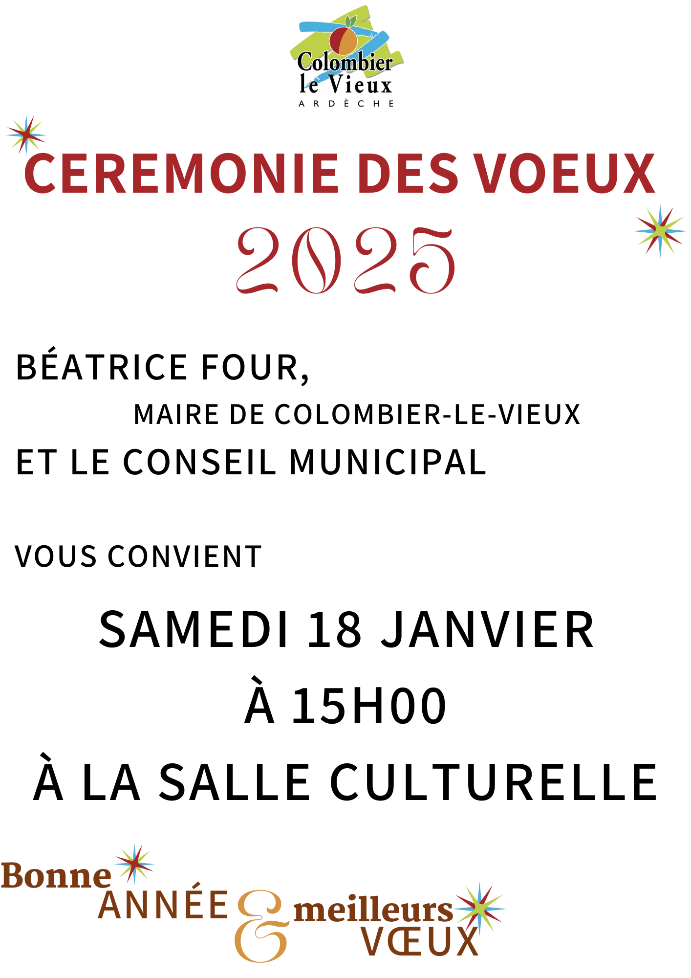 AFFICHE CEREMONIE VOEUX