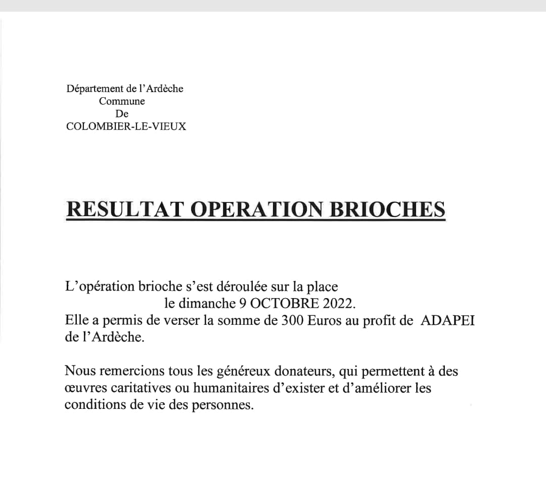 resultats operation brioches 2022